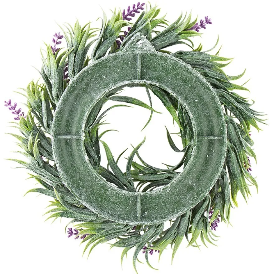 Deko-Kranz, Design 12, innen: Ø 9,5cm, außen: Ø 25cm, mit violetten Blüten