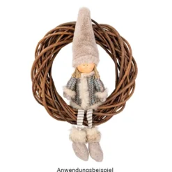 Deko-Kranz, Weide, Ø 30cm, 6cm hoch, dunkelbraune Zweige