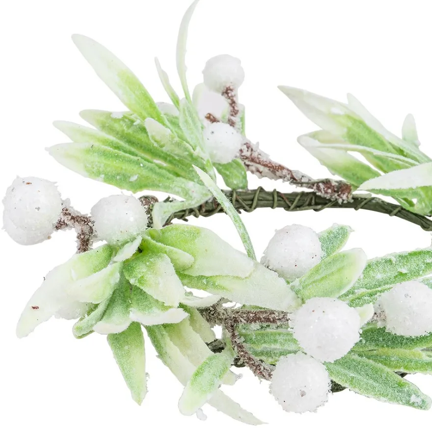Deko-Kranz, Weihnachten 7, innen: Ø8,5cm, außen: Ø13cm, beschneit