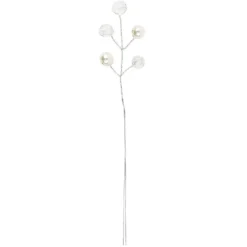 Deko-Kristall-&Perlenzweige, Kugel, 14cm, transparent klar, perlmutt natur, 10 Stück