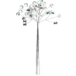 Deko-Kristallzweige, rund, 19cm, silber hinterlegt, klar, irisierend, 10 Stück