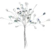 Deko-Kristallzweige, Tropfen, 14cm, silber hinterlegt, klar, irisierend, 10 Stück