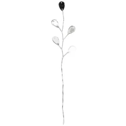 Deko-Kristallzweige, Tropfen, 14cm, silber hinterlegt, klar, irisierend, 10 Stück