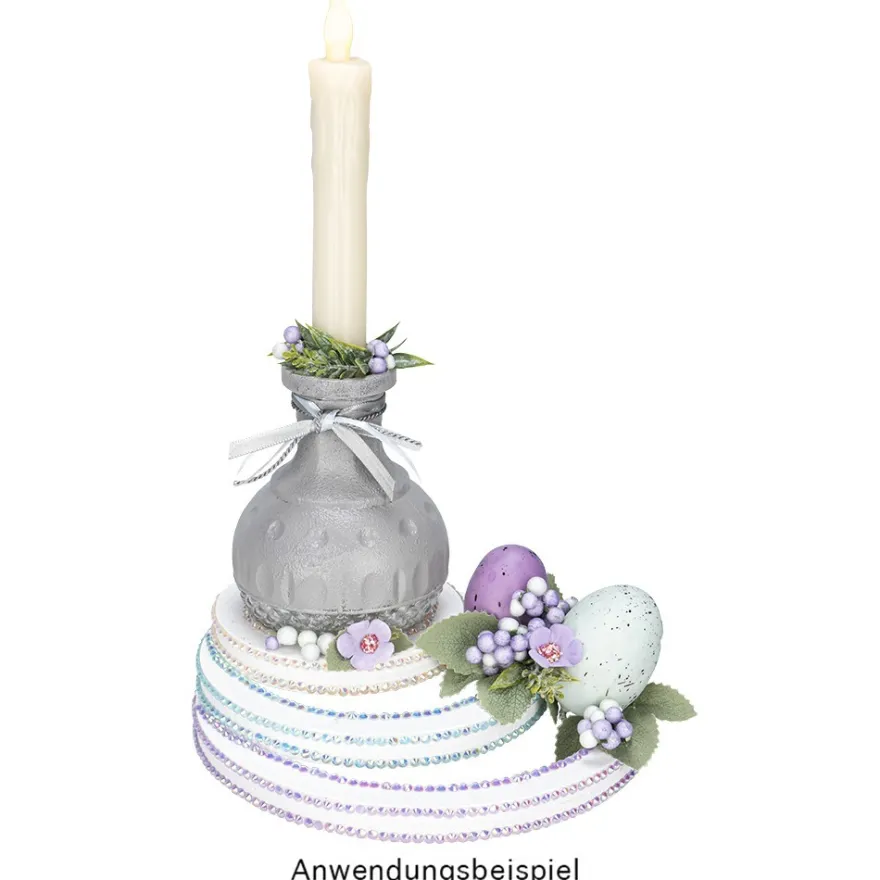 Deko-Osterzweige, Eier & Beeren 2, mit violett- & mintfarbenen Eiern & Beeren, 2 Stück