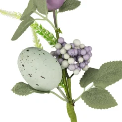 Deko-Osterzweige, Eier & Beeren 2, mit violett- & mintfarbenen Eiern & Beeren, 2 Stück