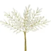 Deko-Perlenzweige am Draht, 13 cm, natur/weiß, 10 Stück
