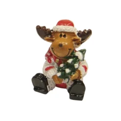 Deko-Rentiere mit Weihnachtsbaum, 3 x 2,5 cm, 5er Set