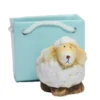 Deko-Schaf, Keramik, 4,5 cm, mit Lack-Täschchen