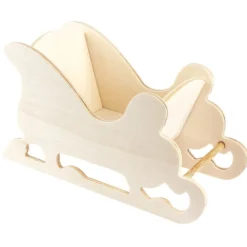 Deko-Schlitten, Design 4, 9,5cm x 17,5cm x 7,5cm, natur
