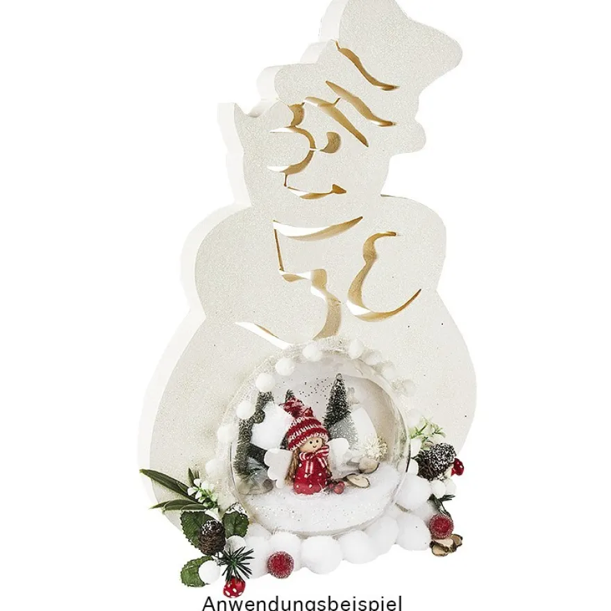 Deko-Schneemann aus Polystyrol, 39cm x 25cm x 3cm