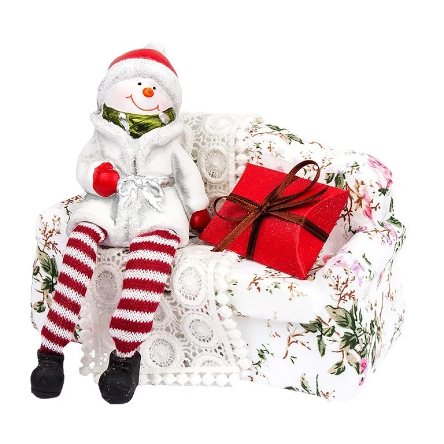 Deko-Schneemann mit Schlenkerbeinen, 16cm
