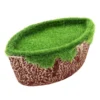 Deko-Steckschale, braun, 16cm x 9cm x 6cm, Styroporsteckmasse in Grasoptik, Schale aus Pappmaché