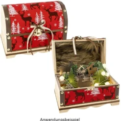 Deko-Stoff, Hirsch 1, 28cm breit, 3m lang, rot
