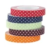 Deko-Stoff-Klebeband, Pünktchen, 10mm x 5m, 5 Rollen