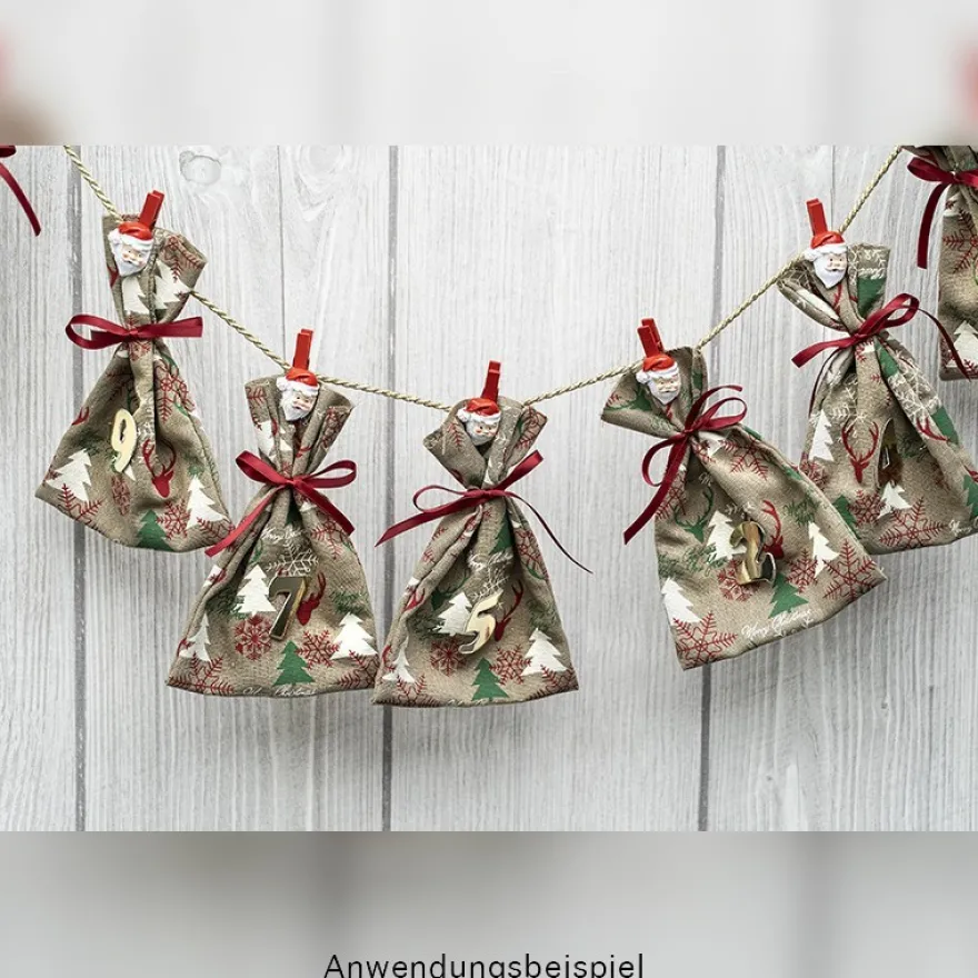 Deko-Stoff, Weihnachten, 28cm breit, 3m lang, auf Rolle, hellbraun