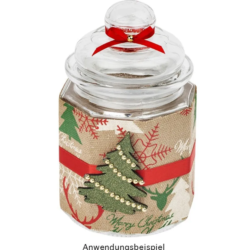 Deko-Stoff, Weihnachten, 28cm breit, 3m lang, auf Rolle, hellbraun