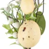Deko-Strauß Osterzeit, 22cm lang, mit vanillegelben Eiern, weißen Beeren und Blüten