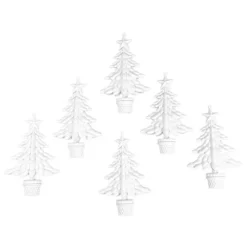 Deko-Tannenbäume 3, Rohlinge, 9,6cm x 15cm x 3cm, 6 Stück