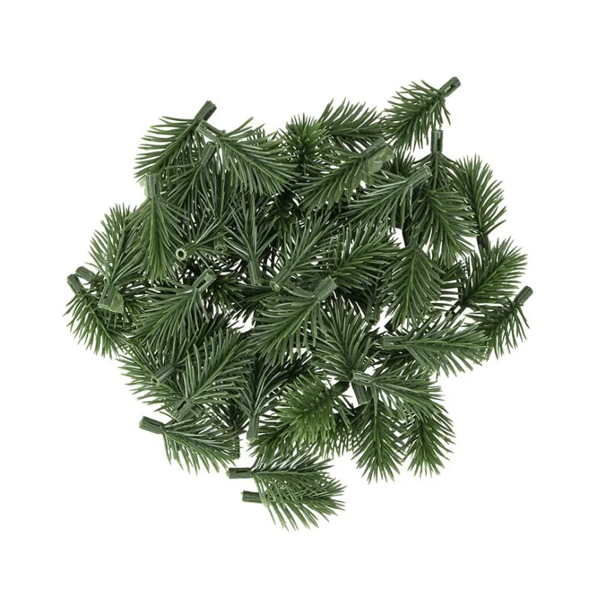 Deko-Tannenzweige, 4cm lang, grün, 60 Stück
