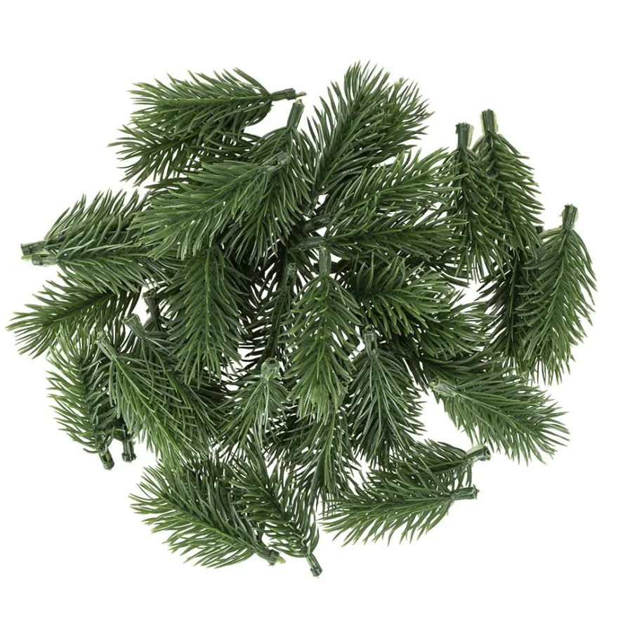Deko-Tannenzweige, 6cm lang, grün, 45 Stück
