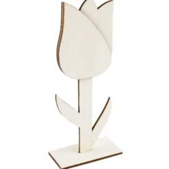 Deko-Tulpe aus Holz zum Aufstellen, 18cm x 7,4cm x 4cm