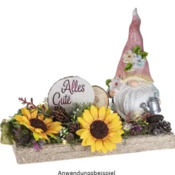 Deko-Wichtel mit Gießkanne & Vogelhaus, 23cm hoch, 10cm breit, 2 Stück