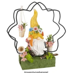 Deko-Wichtel mit Schaufel, Möhre & Eimer, 16,5cm hoch, 7,5cm breit, 3 Stück