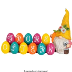 Deko-Wichtel mit Schaufel, Möhre & Eimer, 16,5cm hoch, 7,5cm breit, 3 Stück