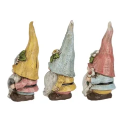 Deko-Wichtel mit Schaufel, Möhre & Eimer, 16,5cm hoch, 7,5cm breit, 3 Stück