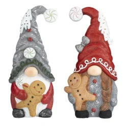 Deko-Wichtel, Paar mit Lebkuchenmännchen, 2 Stück