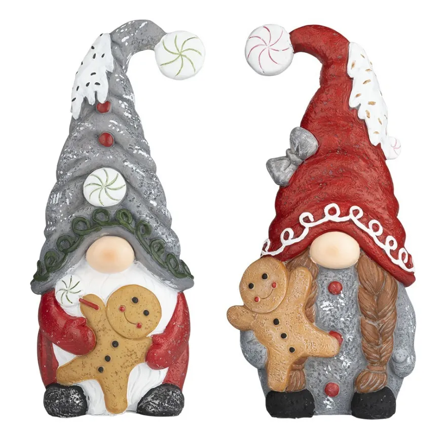 Deko-Wichtel, Paar mit Lebkuchenmännchen, 2 Stück