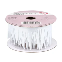Deko-Zierband auf Rolle, Eiszapfen, 4cm breit 4m lang, weiß, selbstklebend, Satinoptik