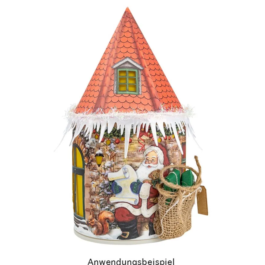 Deko-Zierband auf Rolle, Eiszapfen, 4cm breit 4m lang, weiß, selbstklebend, Satinoptik