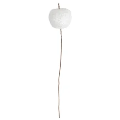Deko-Zweige, Beschneite Äpfel, 11cm lang, am Draht, silberner Glimmer, 12 Stück