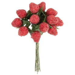 Deko-Zweige, Himbeeren, 10cm lang, am Draht, 12 Stück