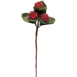 Deko-Zweige, Rote Beeren 2, 14cm lang, 4 Stück