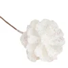 Deko-Zweige, Tannenzapfen, 10cm lang, am Draht, irisierender Glimmer, 12 Stück