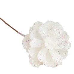 Deko-Zweige, Tannenzapfen, 10cm lang, am Draht, irisierender Glimmer, 12 Stück