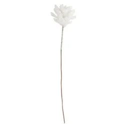 Deko-Zweige, Tannenzapfen, 10cm lang, am Draht, irisierender Glimmer, 12 Stück
