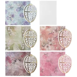 Deluxe-Grußkarten, Osterei, 11,5cm x 16,5cm, 5 Designs, inkl. Einleger und Umschläge, 30-teilig