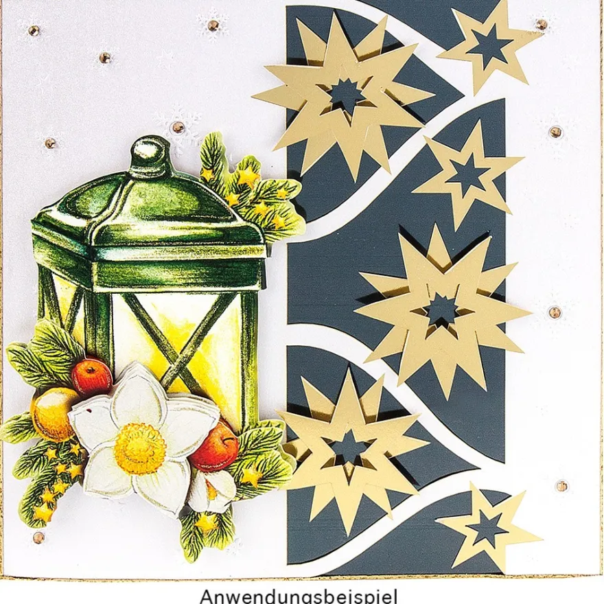 Deluxe-Grußkarten "Sterne", 16cm x 16cm, 10 Stück, inkl. Einleger & Umschläge