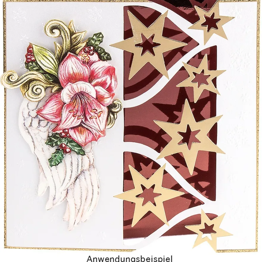 Deluxe-Grußkarten "Sterne", 16cm x 16cm, 10 Stück, inkl. Einleger & Umschläge