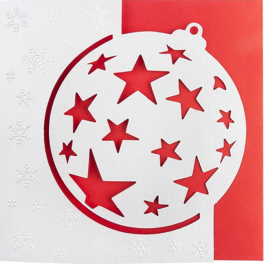 Deluxe-Grußkarten "Weihnachtskugel 1", 16cm x 16cm, 10 Stück, inkl. Einleger & Umschläge