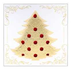 Deluxe-Grußkarten, Weihnachtsbaum 2, 16cm x 16cm, inkl. Einleger und Umschläge