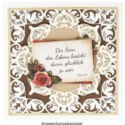 Deluxe-Laser-Grußkarten, Design 1, 16cm x 16cm, inkl. Einleger und Umschlag, 5 Stück