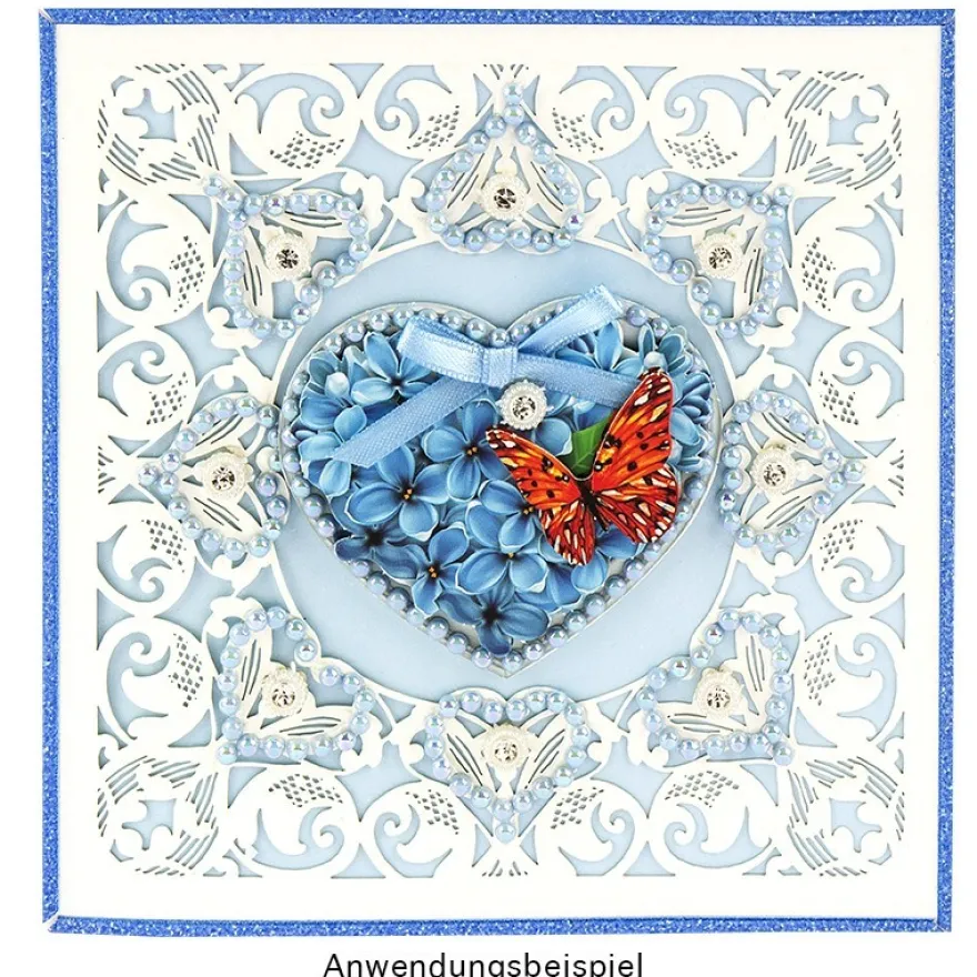 Deluxe-Laser-Grußkarten, Design 1, 16cm x 16cm, inkl. Einleger und Umschlag, 5 Stück