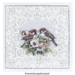Deluxe-Laser-Grußkarten, Design 1, 16cm x 16cm, inkl. Einleger und Umschlag, 5 Stück