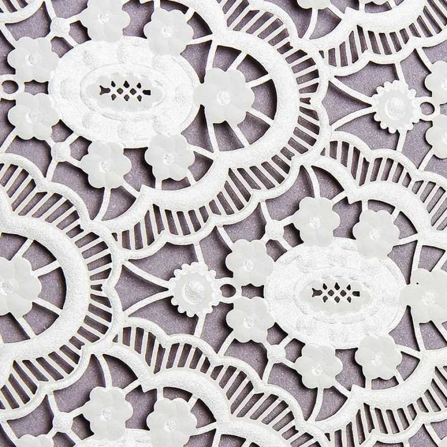 Deluxe-Laser-Grußkarten, Spitzendekor, 11,5cm x 16,5cm, inkl. Einleger & Umschläge, 5 Stück