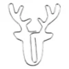 Design-Büroklammern, Hirschkopf, 3,8cm x 4,3cm, silber, 6 Stück