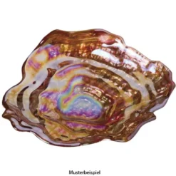 Design Glasteller, klar-irisierend, 21cm x 18cm, 3 Stück
